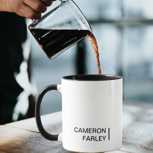 Minimaal zwart-wit monogram mok