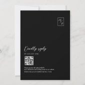 Minimaal zwart-wit monogram trouw-QR-code Kaart (Achterkant)