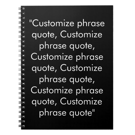 Minimaal zwart-wit monogram van de douanetekst notitieboek (Voorkant)