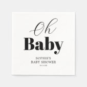 Minimaal zwart wit OH Baby shower Servet (Voorkant)