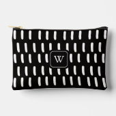 Minimaal zwart wit penseelstreken Monogram Initiaa Etui (Voorkant)