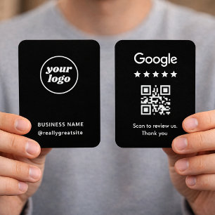 Minimaal zwart-wit QR Review merkdesign Visitekaartje