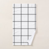 Minimaal zwart wit raster glam #1 bad handdoek (Handdoek)