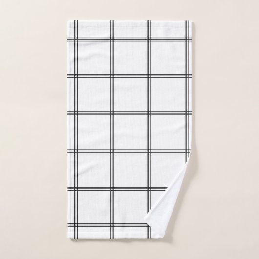 Minimaal zwart wit raster glam #1 bad handdoek (Handdoek)