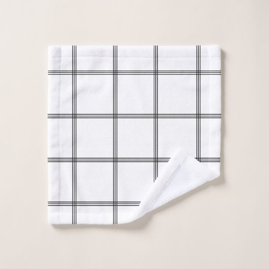 Minimaal zwart wit raster glam #1 bad handdoek (Wasdoekje)