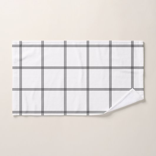 Minimaal zwart wit raster glam #1 bad handdoek (Handdoek)