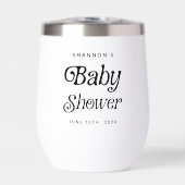 Minimaal zwart-wit Retro Baby shower (Voorkant)