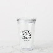 Minimaal zwart-wit Retro Baby shower Acryl Drinkbeker (Voorkant)