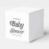 Minimaal zwart-wit Retro Baby shower Bedankdoosjes (Voorkant Zijde)