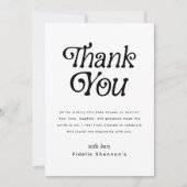 Minimaal zwart-wit Retro Baby shower Bedankkaart (Voorkant)