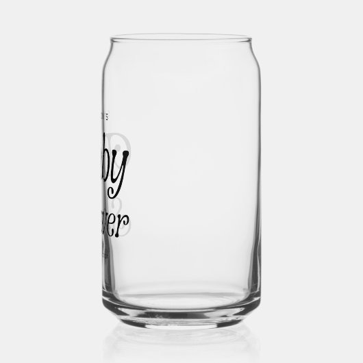 Minimaal zwart-wit Retro Baby shower Blikvorm Glas (Links)