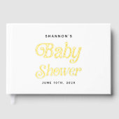 Minimaal zwart-wit Retro Baby shower Gastenboek (Voorkant)