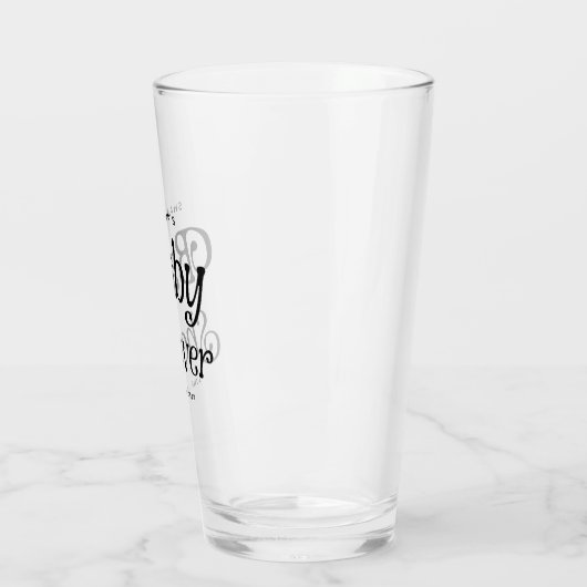 Minimaal zwart-wit Retro Baby shower Glas (Links)