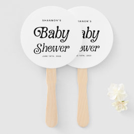 Minimaal zwart-wit Retro Baby shower Handwaaier