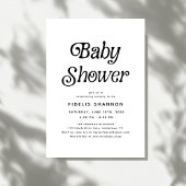 Minimaal zwart-wit Retro Baby shower Kaart