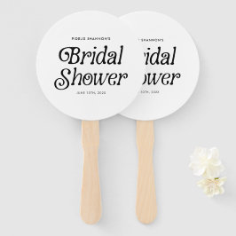 Minimaal zwart-wit Retro Vrijgezellenfeest Handwaaier