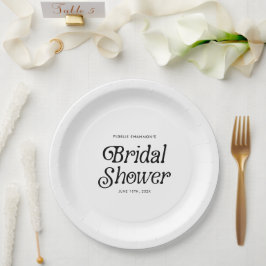 Minimaal zwart-wit Retro Vrijgezellenfeest Papieren Bordje