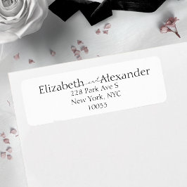 Minimaal Zwart & Wit Script Fancy Etiket