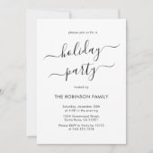 Minimaal zwart-wit script feestdag kaart (Voorkant)