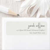 Minimaal zwart-wit Script Typografieadres Etiket (Insitu)