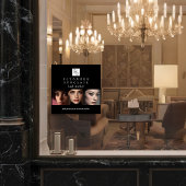 Minimaal Zwart Wit Script Wimper Foto Logo Raamsticker