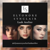 Minimaal Zwart Wit Script Wimper Foto Logo Raamsticker (Vel 2)