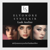 Minimaal Zwart Wit Script Wimpers Foto Logo Raamsticker (Vel)