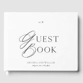 Minimaal Zwart & Wit Trouwgastenboek Gastenboek (Voorkant)