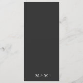 Minimaal zwart-wit vet en elegant bruiloft menu (Achterkant)