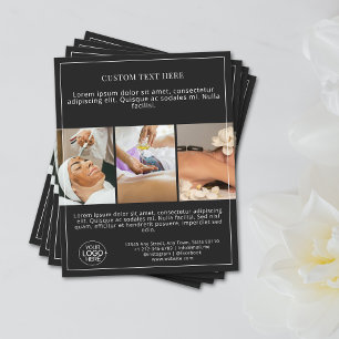 Minimaal zwart-wit Voeg je Logo-fotorooster toe Flyer