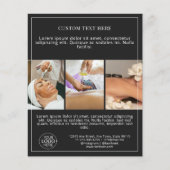 Minimaal zwart-wit Voeg je Logo-fotorooster toe Flyer (Voorkant)