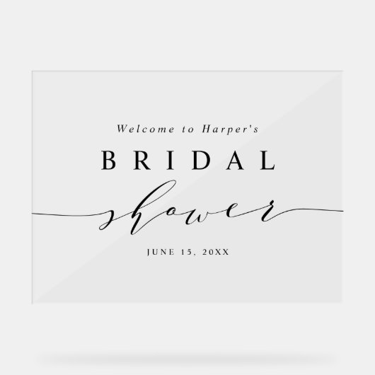 Minimaal zwart-wit Vrijgezellenfeest Welkom Acryl Bord (Voorkant)