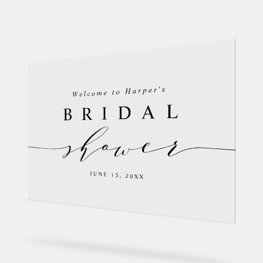 Minimaal zwart-wit Vrijgezellenfeest Welkom Acryl Bord (Hoek)