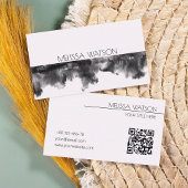 Minimaal zwart-wit waterverf fris visitekaartje