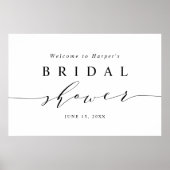 Minimaal zwart-wit welkomstbord voor bruidsdouche poster (Voorkant)