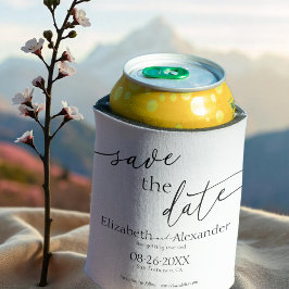 Minimaal zwart-witscript Fancy De datum opslaan Blikjeskoeler