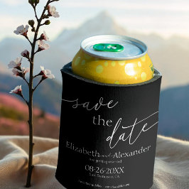 Minimaal zwart-witscript Fancy De datum opslaan Blikjeskoeler