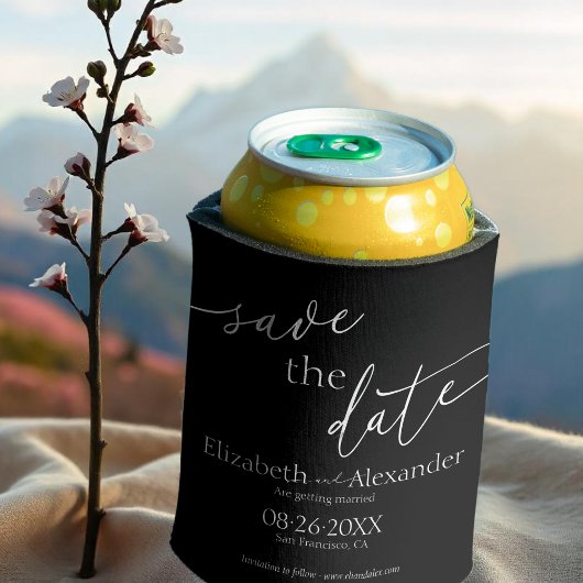 Minimaal zwart-witscript Fancy De datum opslaan Blikjeskoeler