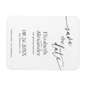 Minimaal zwart-witscript Fancy De datum opslaan Magneet (Horizontaal)