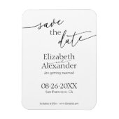 Minimaal zwart-witscript Fancy De datum opslaan Magneet (Verticaal)