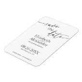 Minimaal zwart-witscript Fancy De datum opslaan Magneet (Linkerzijde)