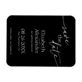 Minimaal zwart-witscript Fancy De datum opslaan Magneet (Horizontaal)