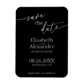 Minimaal zwart-witscript Fancy De datum opslaan Magneet (Verticaal)