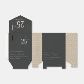 Minimaal zwart zwart zwart, elk jaar Jubileum Bedankdoosjes (Uitgevouwen)