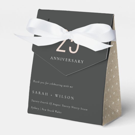 Minimaal zwart zwart zwart, elk jaar Jubileum Bedankdoosjes (Voorkant Zijde)