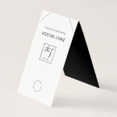 Minimaal zwart zwart zwart Ketting met witte hangi Visitekaartje (Voorkant)