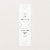 Minimaal zwart zwart zwart Ketting met witte hangi Visitekaartje (Buitenkant ongevouwen)