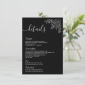 Minimaal zwarte en witte Floral Islamic Nikah - Ge Kaart (Staand voorkant)