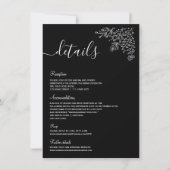Minimaal zwarte en witte Floral Islamic Nikah - Ge Kaart (Voorkant)