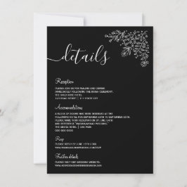 Minimaal zwarte en witte Floral Islamic Nikah - Ge Kaart